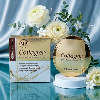 Коллагеновая пудра для лица Million Pauline Collagen Hydro Moisture Two Way Cake 2 в 1 со сменным блоком 13 г + (13 г) Тон 21 (Натурально-бежевый)
