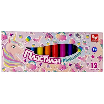 Пластилин круглый восковой Unicorn 12 цветов. школярик 303221007-UA