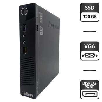 Неттоп Lenovo ThinkCentre M73 Tiny USFF / Intel Pentium G3240T (2 ядра по 2.7 GHz) / 8 GB DDR3 / 120 GB SSD / Intel HD Graphics / Wi-Fi / Bluetooth / Блок питания б/у