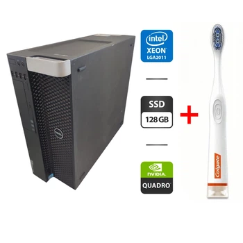 Рабочая станция Dell Precision T3600 Tower / Intel Xeon E5-2650L (8 (16) ядер по 1.8 - 2.3 GHz) / 16 GB DDR3 / 128 GB SSD / nVidia Quadro K620, 2 GB GDDR3, 128-bit / DVD-ROM б/у + Подарок Умная интерактивная зубная щетка Colgate Connect M1 / Bluetooth