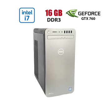 Игровой ПК Dell XPS 8910 / Intel Core i7-6700K (4 (8) ядра по 4.0 - 4.2 GHz) / 16 GB DDR3 / 256 GB SSD NVMe + 2000 GB HDD / nVidia GeForce GTX 760, 2 GB GDDR5, 256-bit / Win 10 Lic б/у