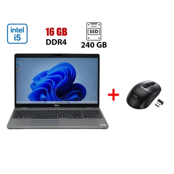 Ультрабук Dell Latitude 5511 / 15.6" (1920x1080) IPS / Intel Core i5-10400H (4 (8) ядра по 2.6 - 4.6 GHz) / 16 GB DDR4 / 240 GB SSD / Intel UHD Graphics / WebCam б/у + Подарок Беспроводная мышь HOCO GM28
