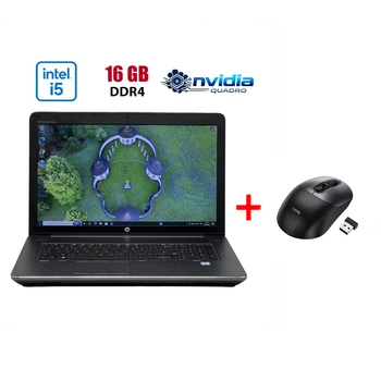 Мобильная рабочая станция HP ZBook 17 G3 / 17.3" (1600x900) TN / Intel Core i5-6440HQ (4 ядра по 2.6 - 3.5 GHz) / 16 GB DDR4 / 480 GB SSD / nVidia Quadro М1000M, 2 GB DDR3, 128-bit / WebCam б/у + Подарок Беспроводная мышь HOCO GM28