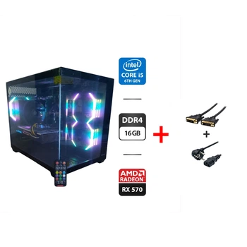 Игровой ПК 1stPlayer BV6 Tower / Intel Core i5-7600K (4 ядра по 3.8 - 4.2 GHz) / 16 GB DDR4 / 512 GB SSD + 500 GB HDD / AMD Radeon RX 570, 8 GB GDDR5, 256-bit / 460W б/у + Подарок Кабель DVI + Питания