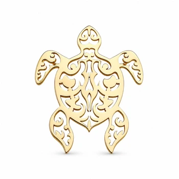 Брошь из стали BROCHE бижутерия Море Черепаха золотистая BRSF115438