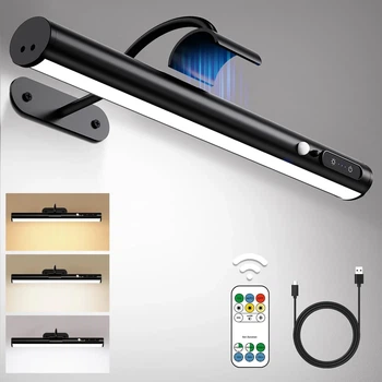 Подсветка для картин и зеркал аккумуляторная Magnetic Picture Light 4000mAh с пультом ДУ (Черная) - Б/У