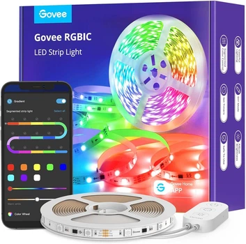 Светодиодная лента Govee H6125 RGBIC, 5 м, Bluetooth, сегментное управление, музыкальная синхронизация - Б/У
