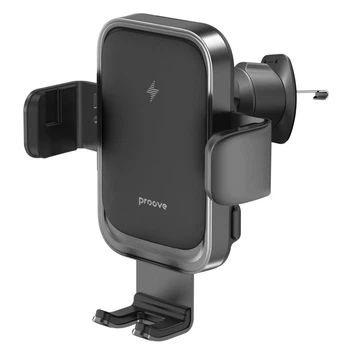 Автомобільний тримач з Бездротовим ЗП Proove Nitro Charge 15W dark gray
