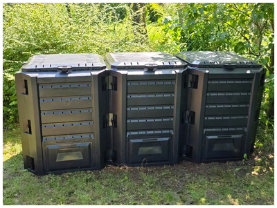 Компостер 1200 л модульный для сада полипропилен черный Prosperplast CS-0186