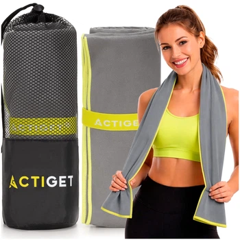 Полотенце спортивное Actiget 180 x 100 см из микрофибры ACT0192 Grey