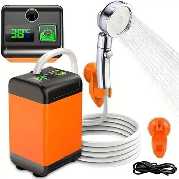 Портативный аккумуляторный душ SHOWER-7200T 7800 mAh с дисплеем, датчиком температуры и шлангом 2 м