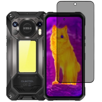 Защитное стекло Fiji Privacy для Oukitel WP61 / WP61 Plus / WP61 Ultra / TI антишпион Anti-peeping полная проклейка черный