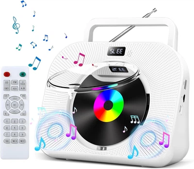 Портативный CD-проигрыватель YR-Q800 с Bluetooth, Hi-Fi динамиками, FM-радио, USB, TF и AUX, настольный музыкальный - Б/У