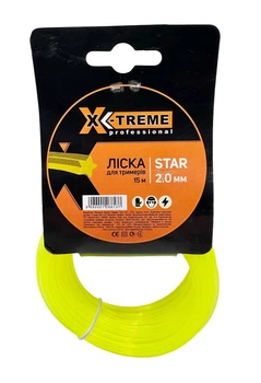 Леска для мотокосы X-TREME STAR 2.0 мм х 15 м форма звезда