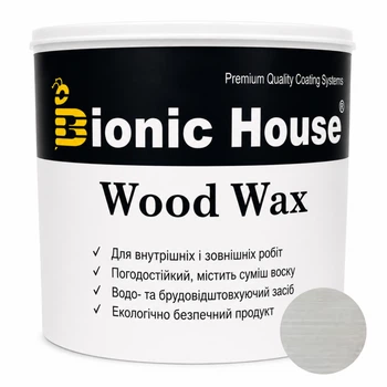 Фарба для дерева WOOD WAX Bionic-House — з ефектом воску, захист від вологи та УФ 0,8 л Білий мармур