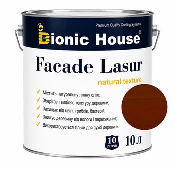 Фарба для дерева FACADE LASUR Bionic-House 10л Шоколад