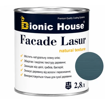 Фарба для дерева FACADE LASUR Bionic-House 2,8л Крайола