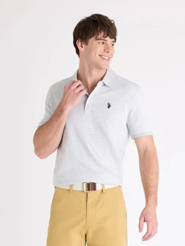 Поло довге чоловіче U.S. Polo Assn 11Q0073-9800A(Heather Light Gray) M Сіре (786662640227)