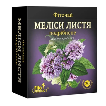 Фиточай "Мелиссы листья измельченные" FitoProduct, 20 ф/п, диетическая добавка