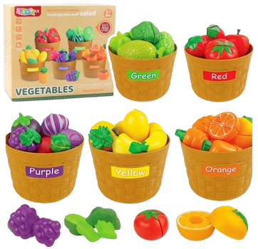 Набір для сортування LEAN Toys фрукти та овочі у кошику 34 елементи 28832 (5905991088134)