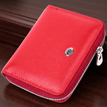 Кожаный женский горизонтальный кошелек на молнии с монетницей ST Leather Красный (bg194fash84)
