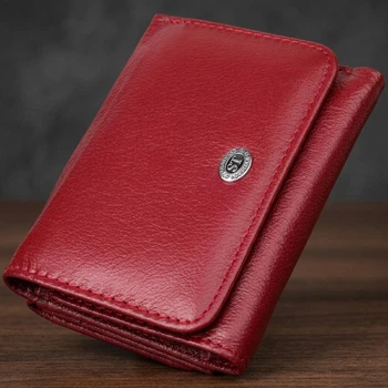 Компактний жіночий гаманець із натуральної шкіри ST Leather bg230fash73 Бордовий