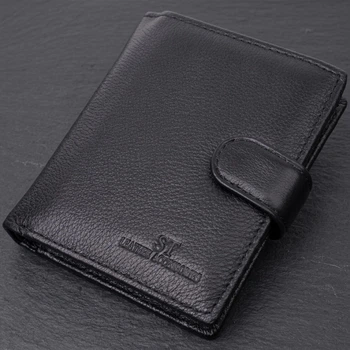 Вертикальный мужской бумажник из натуральной кожи ST Leather для карт винтажный черный (bg224fash79)
