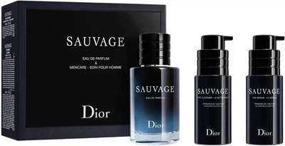 Набір для чоловіків Dior Sauvage Парфумована вода 60 мл + Гель для вмивання 45 мл + Сироватка для обличчя 45 мл (3348901755399)