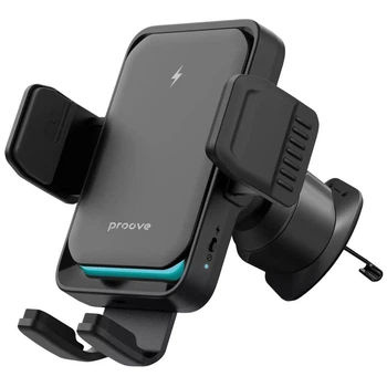 Автомобильный держатель с беспроводной зарядкой Proove Triple Сlamp |5W-15W Max| Black
