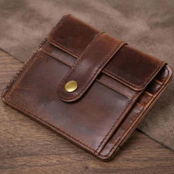 Кожаный мужской кошелек Vintage с монетницей коричневого цвета горизонтальный (bg204fash85)