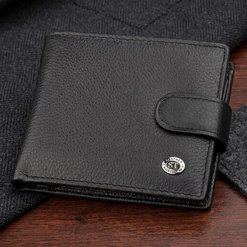 Мужской горизонтальный кошелек из натуральной кожи ST Leather Черный (bg183fash11)