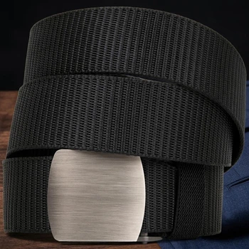 Чоловічий джинсовий текстильний ремінь з автоматичною пряжкою Vintage Чорний (bg205fash41)