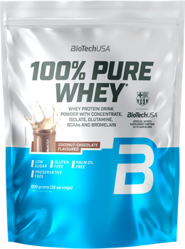 Сироватковий протеїн BioTechUSA 100% Pure Whey порошок 900 г Кокос-шоколад (5999076270118)