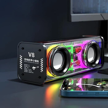 Портативная колонка V88 с Bluetooth и RGB-подсветкой