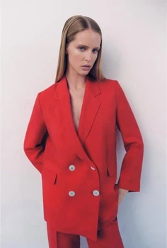 Піджак червоного кольору Zara розмір XS
