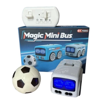 Интерактивный автобус Magic Mini Bus 5в1 на радиоуправлении и сенсорном управлении, с режимом подражания, побега, с мячиком Белый 6+