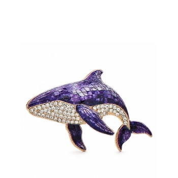Брошь BROCHE Море Кит с кристаллами фиолетовый BRBF115546