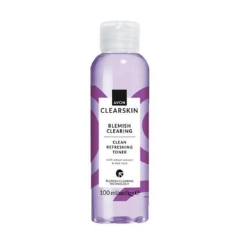 Очищувальний тонік для обличчя Avon CLEARSKIN Blemish Clearing Clean Refreshing Toner з екстрактом пшениці і алое вера Для проблемної шкіри 100 мл