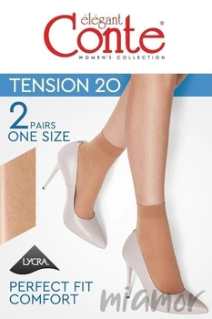 Носки женские прозрачные Conte Tension 20 (2 пары) One Size Natural
