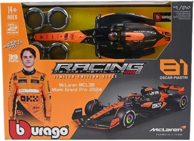 Metalowy model samochodu Bburago F1 Model Kit Mclaren Team MCL38 81 Oscar Piastri 39 elementów 18-28512 (4893993285129)