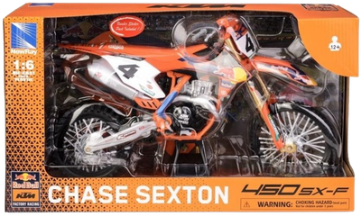 Модель мотоцикла Daffi KTM 450 SX-F Red Bull 2024 Chase Sexton 1:6 Помаранчева M-626 (5905422136267)