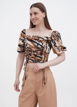 Блуза-топ весняно-літня XS/S, коричневий (М-800927-1)