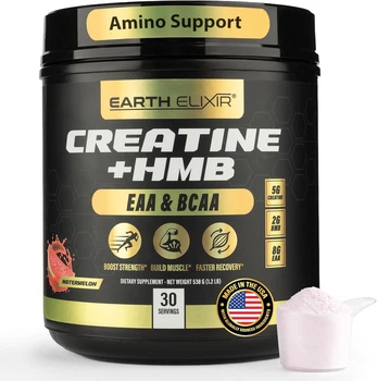 Добавка премиум-класса усиление мышечной силы Earth Elixir Creatine HMB 537 г