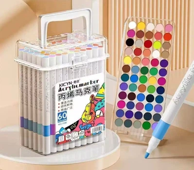 Набір акрилових маркерів 60 шт / Акрилові фломастери Acrylicmarker 60 шт