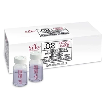Ампулы реструктурирующие для окрашенных волос Silky 02 Color Care Linseed Drops Restructuring Lotion 10*10 мл