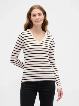 Лонгслив длинный женский GAP 148606474 2XL Черный/Молочный (1159865073)