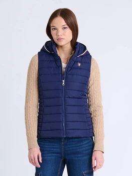 Теплий жилет короткий жіночий U.S. Polo Assn 175064562 S Синій (1159865225)