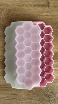 Форма силиконовая с крышкой для заморозки Соты 20 x 12см Розовые