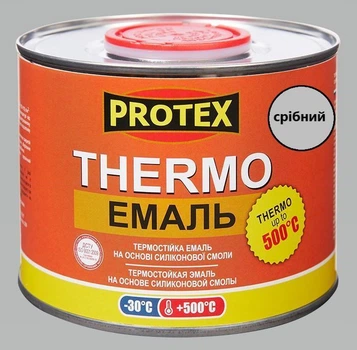 Термоэмаль PROTEX серебристая 0.4кг 400мл