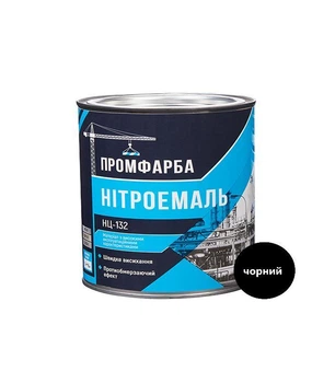 Нитроэмаль НЦ-132 ПРОМФАРБА черная 2.0кг 2.1л